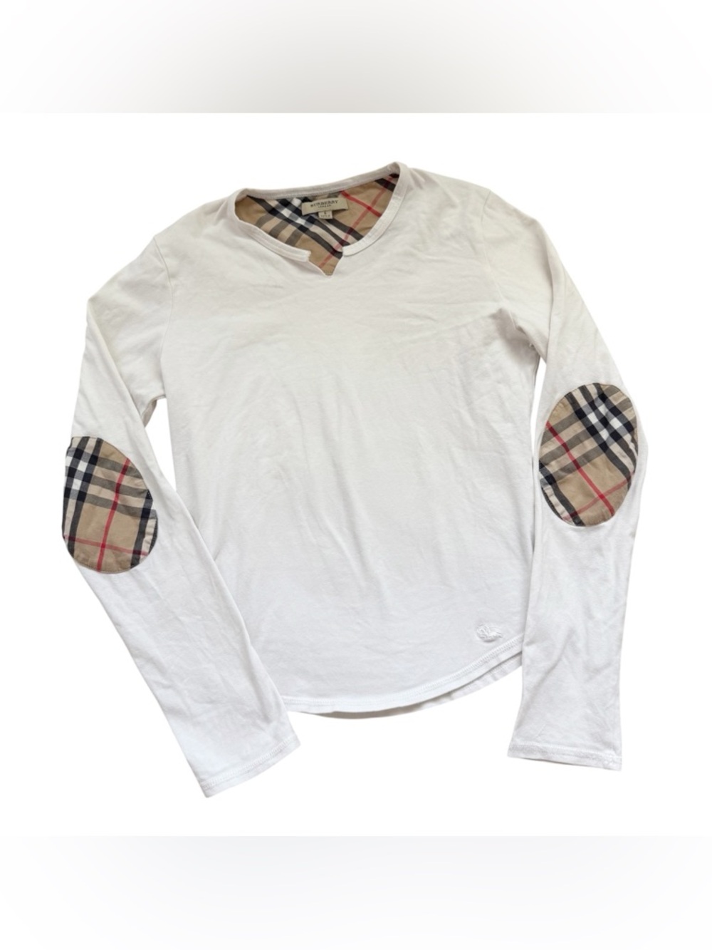 Y2K Burberry Longsleeve w/ Nova Check elbow patches - Picture 1 of 6